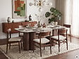 HABITAT ET JARDIN - Table repas en bois avec plateau en céramique "Zora" - 6 places - Marron - vignette