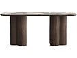HABITAT ET JARDIN - Table repas en bois avec plateau en céramique "Zora" - 6 places - Marron - vignette