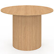 ID MARKET - Table à manger ronde JULIETTE 6 personnes pied central effet lattes 110 cm - vignette