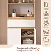 ID MARKET - Meuble armoire salle de bain TOMI 2 portes et 1 tiroir avec étagères façon hêtre et blanc - vignette