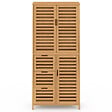 ID MARKET - Meuble armoire colonne salle de bain bambou BEA 3 portes et 3 tiroirs - vignette