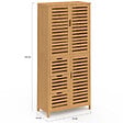 ID MARKET - Meuble armoire colonne salle de bain bambou BEA 3 portes et 3 tiroirs - vignette