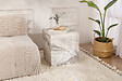 HABITAT ET JARDIN - Table d'appoint en bois "Küp" - 45 x 45 x 50 cm - Blanc marbré - vignette
