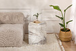 HABITAT ET JARDIN - Table d'appoint en bois "Küp" - 45 x 45 x 50 cm - Blanc marbré - vignette