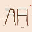 ID MARKET - Lot de 6 chaises CAMILLE en métal effet noyer et tissu bouclette avec accoudoirs - vignette