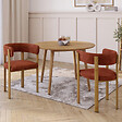 ID MARKET - Lot de 2 chaises, fauteuils de table NELLA en tissu chenille terracotta pour salle à manger - vignette