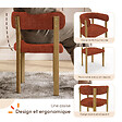 ID MARKET - Lot de 2 chaises, fauteuils de table NELLA en tissu chenille terracotta pour salle à manger - vignette