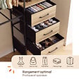 ID MARKET - Dressing double XXL UTAH 180 cm avec porte pantalons, étagères, bacs en tissu et porte chaussures bois et noir - vignette