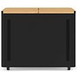 ID MARKET - Double réservoir à granulés 60 kg noir et bois rangement à pellets et accessoires 73 x 30 x 60 cm - vignette