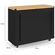 ID MARKET - Double réservoir à granulés 60 kg noir et bois rangement à pellets et accessoires 73 x 30 x 60 cm - vignette