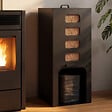 ID MARKET - Réservoir à granulés 55 kg noir distributeur à pellets 40 x 40 x 98,5 cm avec contenant souple amovible - vignette