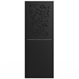 ID MARKET - Plaque de protection murale poêle à granulés/bois 80 x 120 cm métal noir motif floral - vignette
