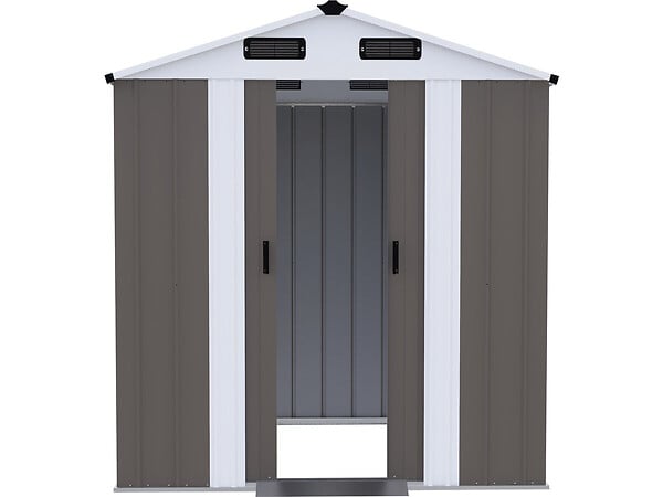 HABITAT ET JARDIN - Abri de jardin métal "Dallas II" - 2,17 m² - Taupe - large