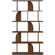 ID MARKET - Etagère 5 niveaux Japandi EDITH asymétrique effet noyer design arrondi - vignette