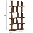 ID MARKET - Etagère 5 niveaux Japandi EDITH asymétrique effet noyer design arrondi - vignette