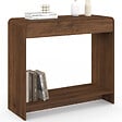 ID MARKET - Console 2 tiroirs CAPUCINE effet noyer design arrondi - vignette