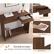 ID MARKET - Console 2 tiroirs CAPUCINE effet noyer design arrondi - vignette