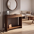 ID MARKET - Console 2 tiroirs CAPUCINE effet noyer design arrondi - vignette