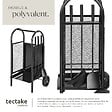 TECTAKE - Porte bûches avec pelle, balai et tisonnier noir - vignette