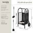 TECTAKE - Porte bûches avec pelle, balai et tisonnier noir - vignette