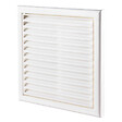 BLAUBERG - Grille de ventilation plastique blanc à ailettes inclinées DECOR avec moustiquaire - LxH (mm): 185 x 185 rac Ø 150 - vignette