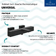 VILLEROY ET BOCH - Mitigeur bain douche thermostatique  Universal carré Noir mat - vignette