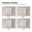 EMKE - EMKE Radiateur eau chaude en acier blanc à tubes plats 63x62 cm 826W double épaisseur - vignette