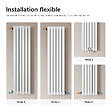 EMKE - EMKE Radiateur eau chaude en acier Tube Plat Radiateur Mural Blanc 180x46cm 1670W Double Couche - vignette