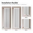 EMKE - EMKE Radiateur eau chaude en acier Tube Plat Radiateur Mural Blanc 180x53cm 1949W Double Couche - vignette