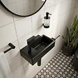 SWISS AQUA TECHNOLOGIES - Brevis Lave-mains suspendu avec trou pour robinetterie à gauche, 40,5x20,5x10,5cm, noir (SATBRE4020SLBKM) - vignette