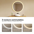 EMKE - EMKE Miroir lumineux salle de bain rond diamètre 50cm, Miroir LED avec Interrupteur Tactile, Anti-buée, Miroir avec éclairage 3 couleurs - vignette