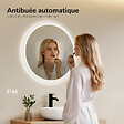 EMKE - EMKE Miroir lumineux salle de bain rond diamètre 50cm, Miroir LED avec Interrupteur Tactile, Anti-buée, Miroir avec éclairage 3 couleurs - vignette