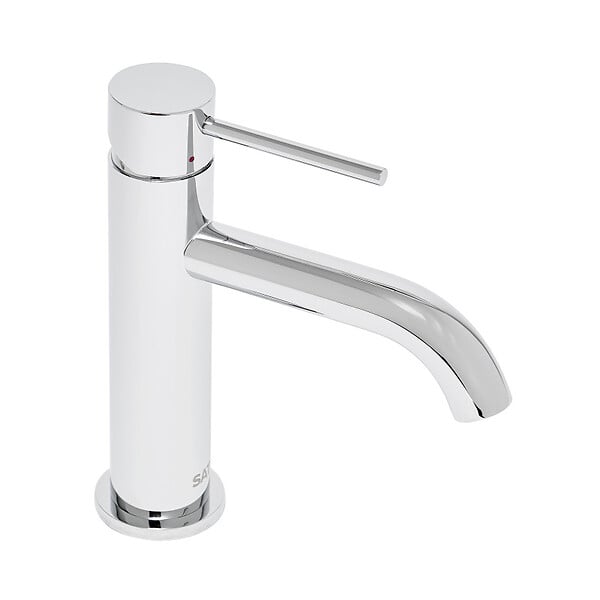 SWISS AQUA TECHNOLOGIES - Swiss Aqua Technologies Aurum mitigeur lavabo sur pied 16,5 cm, à levier, sans vidage, chrome brillant (SATBAUR271CR) - large