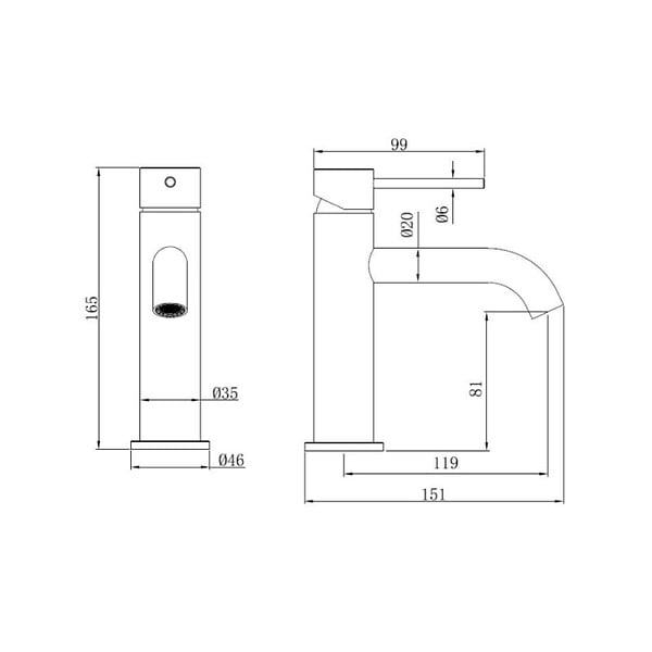 SWISS AQUA TECHNOLOGIES - Aurum mitigeur de lavabo 16,5 cm, à levier, sans vidage, noir mat SATBAUR271C avec une garantie de 5 ans - large