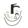 SWISS AQUA TECHNOLOGIES - Infinitio mitigeur de lavabo avec bec cascade, sans vidage, noir mat SATBSINF271C avec une garantie de 5 ans - vignette