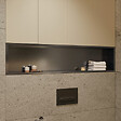 CERAMIA - Timeless Niche de Douche à encastrer, Acier Inoxydable 304, 119x26x10cm, Gun Métal brossé PVD - vignette