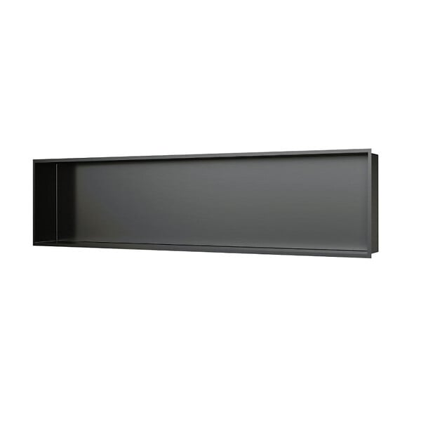 CERAMIA - Timeless Niche de Douche à encastrer, Acier Inoxydable 304, 119x26x10cm, Gun Métal brossé PVD - large