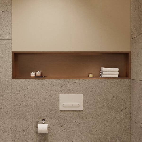 CERAMIA - Timeless Niche de Douche à encastrer, Acier Inoxydable 304, 119x26x10cm, Cuivre brossé PVD - large