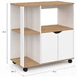 ID MARKET - Desserte de cuisine COSI bois blanc et plateaux façon hêtre L.76 CM - vignette