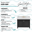JACOB DELAFON - Pack meuble vasque Cléo 1889 3 trous + mélangeur croisillon or - vignette