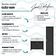 JACOB DELAFON - Pack meuble vasque Cléo 1889 3 trous + colonne droite + mélangeur croisillon or - vignette