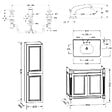 JACOB DELAFON - Pack meuble vasque Cléo 1889 3 trous + colonne droite + mélangeur croisillon or - vignette