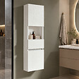STANO - Grande armoire de rangement ESSENTIEL hauteur 120 cm mélaminé blanc 35 cm - vignette