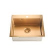CERAMIA - Timeless Évier de cuisine encastrable inox 304, 1 bac , 55x45x21 cm, Or brossé PVD - vignette
