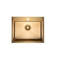 CERAMIA - Timeless Évier de cuisine encastrable inox 304, 1 bac , 55x45x21 cm, Or brossé PVD - vignette