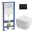 GEBERIT - Pack WC suspendu complet Geberit Duofix autoportant, WC Ceramia PixL, abattant SoftClose, plaque noire brillante - vignette