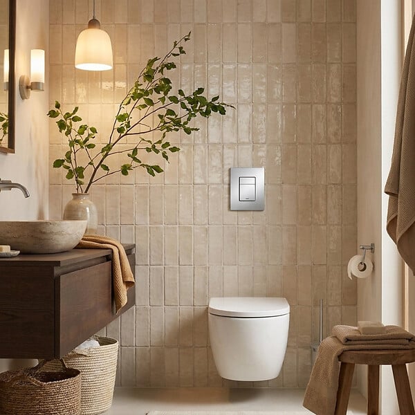 GROHE - Pack WC Bâti-support Rapid SL + WC SAT Vortex sans bride + Abattant SoftClose + Plaque chrome (RSLVORTEX1) - large