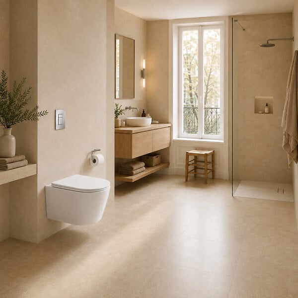 GROHE - Pack WC suspendu complet avec bâti-support GROHE Rapid SL, cuvette Ceramia Vortex, abattant SoftClose, plaque chromée - large