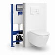 VILLEROY & BOCH - Pack WC suspendu complet avec bâti-support Villeroy & Boch, cuvette sans bride Vortex, abattant SoftClose et plaque blanche - vignette