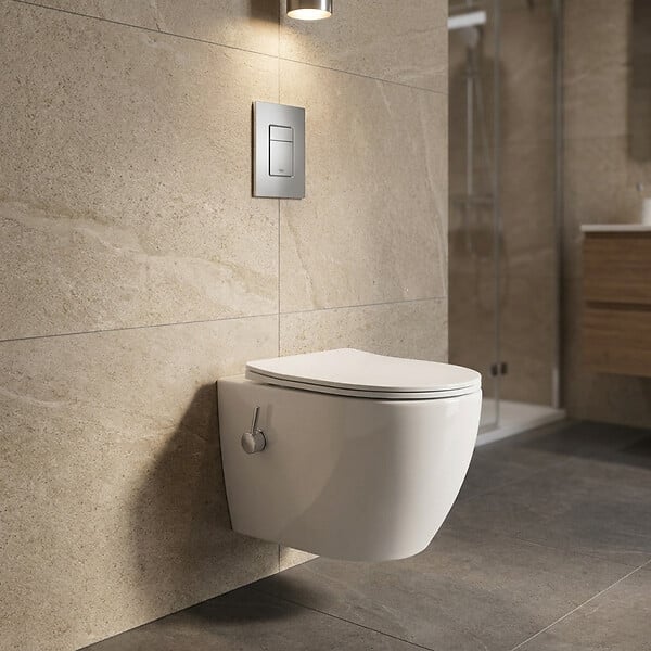SWISS AQUA TECHNOLOGIES - Fusion WC japonais suspendu sans bride, chasse d'eau Vortex + abattant SoftClose, blanc (SATFUS11BFC) - large